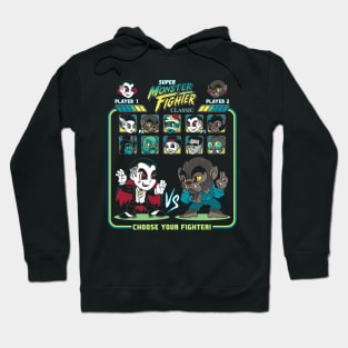 Super Monster Fighter - Cartoon Chibi Style - Retro Video Game - Classic Vintage Horror Hoodie